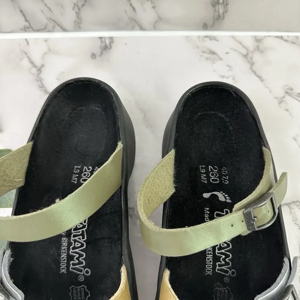 Tatami by Birkenstock Womens Sandals Size 9 Metallic Gold Silver Straps